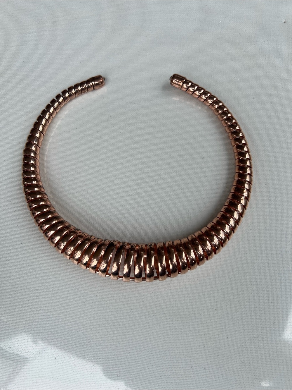 Source Unknown Rose Gold Ridged Collar Necklace